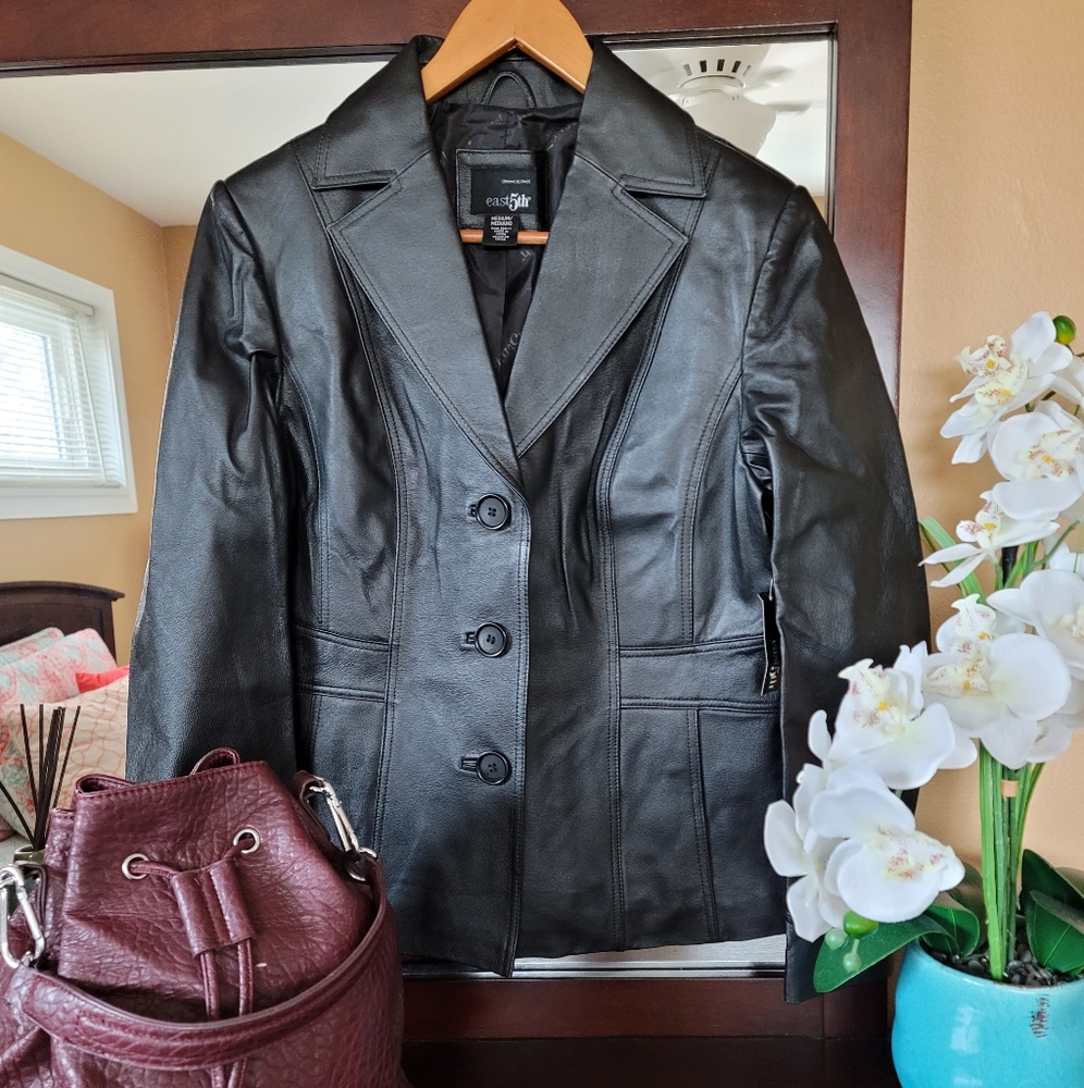 Vintage Leather Blazer Jacket